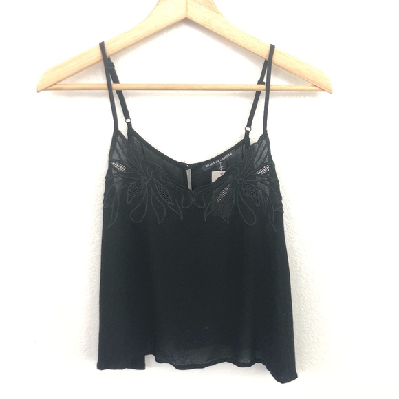 Brandy Melville Tops - Brandy Melville Black Embroidered Cami Top